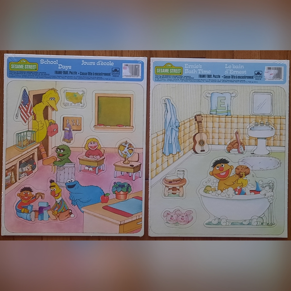 1984 Sesame Street Frame-Tray Puzzles *SEALED